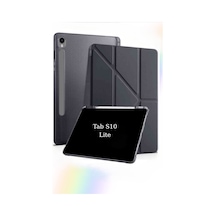 Fuchsia Galaxy Tab S10 Lite10.9 İnç İle Uyumlu Kalem Bölmeli Katlanabilir Standlı Tri Folding Tablet Kılıfı Kapaklı Kılıf