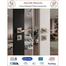 Trendhomm Sedir Rozetli İç Kapı Kolu - Nikel Saten - Wc Banyo