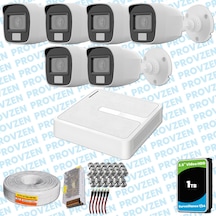 Provzen Hilook 6 Kameralı Full Hd Colorvu Mikrofonlu Güvenlik Kamerası Olay Anında Bildirim