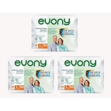 Evony Belbantlı Yetişkin Hasta Bezi Large 90 Adet 3x30 Paket L Evony Belbantlı Yetişkin Hasta Bezi Large 90 Adet 3x30 Paket L