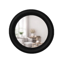 Dekoratif Yuvarlak Duvar Aynası 50 Cm Modern Çerçeveli Ayna, Salon Antre Banyo İçin Siyah Çok Renkli