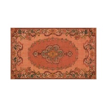 El Dokuması Vintage Yün-pamuk Turuncu Halı 29643 153 X 259 Cm