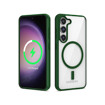 Zore Galaxy S22 Uyumlu Magsafe Wireless Şarj Özellikli Silikon Nvth Ege Kılıf-yeşil