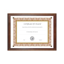 Walnut - 18811m Award-a-plaque Document Holder Acrylic/plastic 10-1/2 X 13 Walnut
