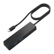 Qgeem QG-UH05C USB Type-C to 3x USB 3.0 TF SD Kart Okuyuculu USB Dönüştürücü Çevirici HUB Siyah