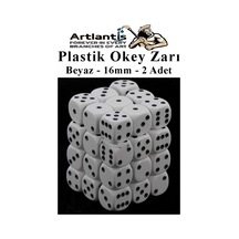 Beyaz Okey Zarı 2 Adet Beyaz Renkli Oyun Zarı Plastik Akrilik 16 Mm Şeffaf Zar Masa Oyunları Zarı Eğlence
