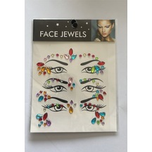 Face Gems Yüz Süsleme Taşı Vücut Kristali Model 21 Beyaz