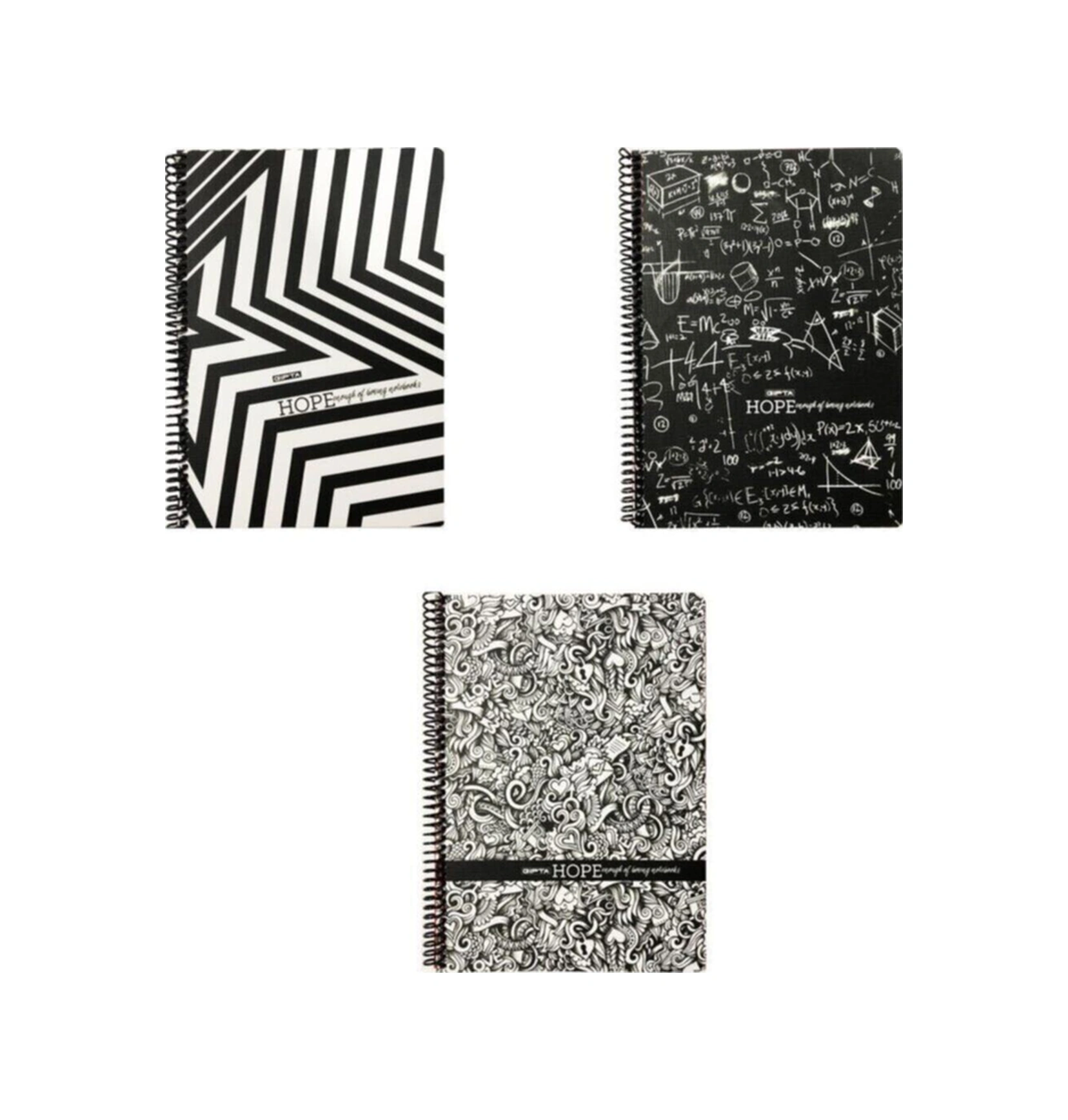 Hope Spiralli Defter 18,5 X 26 80 Yp. Kareli 3'lü