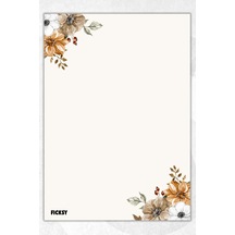 A5 Çiçek Bloknot Çizgisiz Defter - 50 Yaprak - Memopad - Notepad - Not Defteri - Not Kağıdı - 1224 Çok Renkli