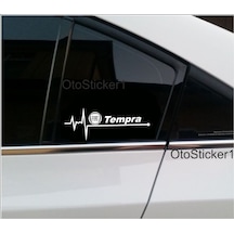 Oto Sticker Fiat Tempra Nabız Kalp Atışı Sticker 2 Adet