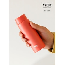 Tyeso Termos Paslanmaz Çelik, Hafif, İnce Kahve Bardağı, 200ml Füme - Kırmızı
