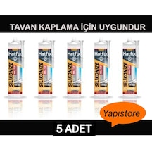 Hatfix Silikonize Mastik 5.Adet Tavan Kaplama Yapıştır... Çok Renkli