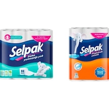 Selpak Tuvalet Kağıdı 32 Rulo + Selpak Kağıt Havlu 12 Rulo