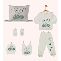 Pia Baby Gl 1943-08 İsme Özel Yastık Zıbın Set Krem