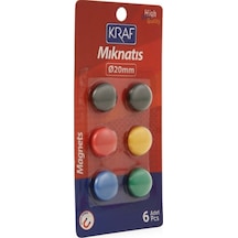 Kraf Yuvarlak Renkli Mıknatıs 20mm 6lı - 2 Paket