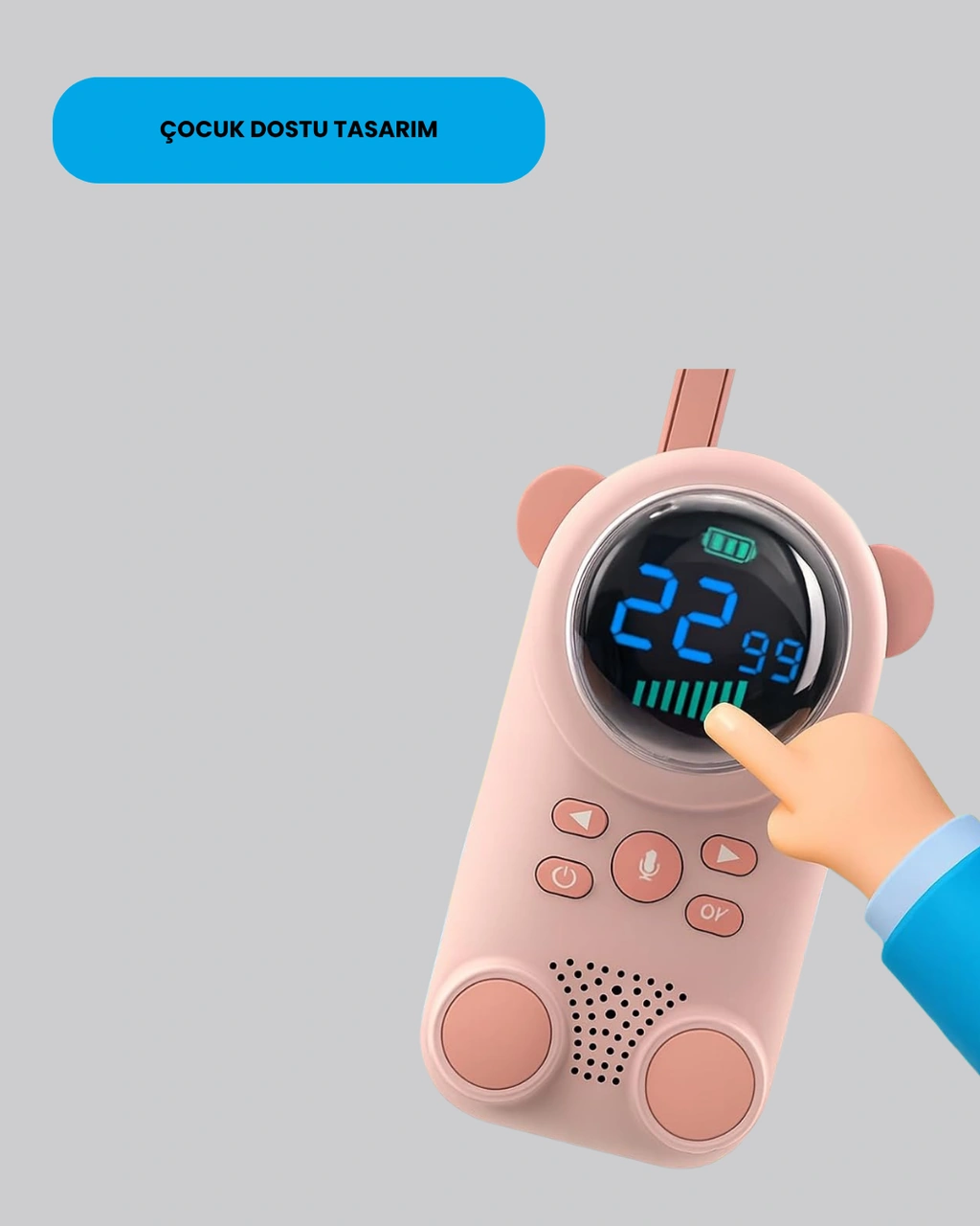 Usb Şarjlı Çocuk Telsizi - Renkli Ekran, Vox Modu, Kompakt Tasarım