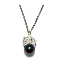 925 Ayar Gümüş Siyah Inci Kolye, Beyaz 69239422