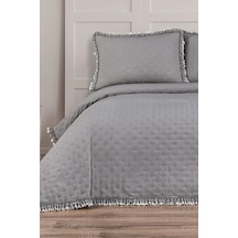 Kapinya Elyaf Dolgulu Çift Kişilik 240x260 Cm Yatak Örtüsü Gri Gri