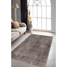 Bej Vintage Kaymaz Tabanlı Makinede Yıkanabilir Halı Rv278n11