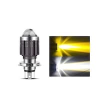 Motosiklet H4 Ledli Far Ampülü Sarı - Beyaz