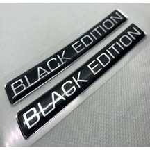 Black Edition Silver Siyah 3d Logo Sticker 2 Adet 1