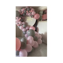 Pastel Balon Zinciri Pembe Gri 100 Adet A