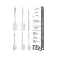 Drongo Isıya Dayanıklı Yanmaz Yapışmaz Silikon Spatula Seti 6 Parça Beyaz Noktalı Belirtilmemiş