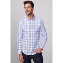 Tudors Slim Fit Kareli Pamuklu Kolay Ütü Erkek Gömlek-28042-multi Çok Renkli