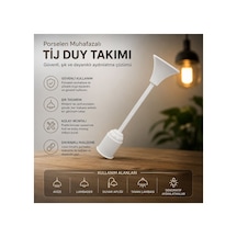 Tij Duy Takımı - E27 Uyumlu - Porselen Muhafazalı