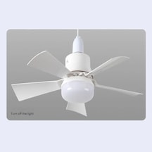 62w, Fan Led Tavan Vantilatörü, 3 Renk Işık, 3 Hız Kademeli, Uzaktan Kumandalı, E27 Duy, Beyaz