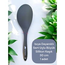 Isıya Dayanıklı Sert Uçlu 30 Cm Büyük Silikon Kaşık 1 Adet