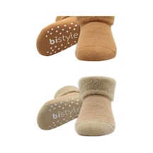 Bistyle Çemberli Kaymaz Havlu Soket Çorap 2'li Bs10503 Bej-hardal Bej-hardal Bej - Hardal
