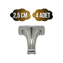 Moda Metal Ayak Çeyiz Ve Hediye Kutusu Mobilya Ayağı 2,5cm Gümüş 4 Adet Gümüş