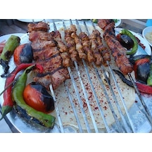 Kare Çöp Şiş Ciğer Şiş Tavuk Şiş Kuşbaşı Et Şişi 10 Adet 70 Cm 5 N11.373