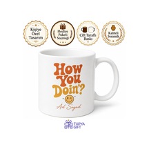 How You Doin' Baskılı Nasılsın İngilizce Kahve Kupası Hediye Kupa Bardak Beyaz / Çok Renkli