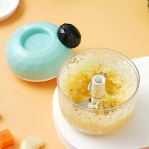 Yeni 300ml Döner Sarımsak Presi Ezici Sebze Soğan Doğrayıcı Manuel Et Kıyma Makinesi Sarımsak Doğrayıcı Mutfak Pişirme Aksesuarları Gri