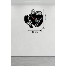 Star Wars Temalı Ahşap Duvar Saati - 40x40 Cm Lazer Kesim Dekoratif Çok Renkli
