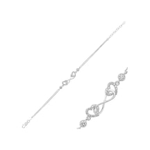 Gümüş Kalpli Sonsuzluk Bayan Bileklik Br0460197