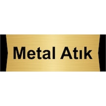 Metal Atık 10x20cm Altın Renk Metal Yönlendirme Levhası