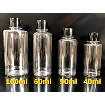 50 ADET 50 ML SİYAH STANDART KAPAKLI BOŞ PLASTİK PET ŞİŞE