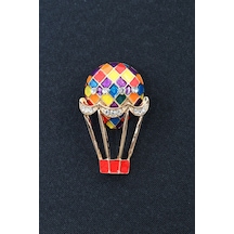 Uçan Balon Broş. Taşlı Tasarım Broş. Yaka İğnesi Broş. Kadın Broş. Erkek Broş. Broş. Unisex Çok Renkli