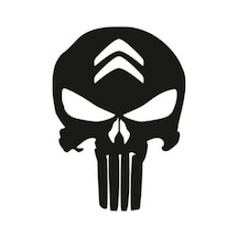 Citroen Kuru Kafa Punisher Araba Sticker Yapıştırma