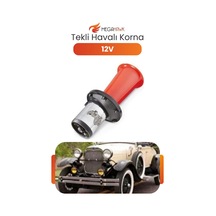 Korna 12v Tekli Havalı Korna Kırmızı Metal Kompresörlü Yüksek Ses