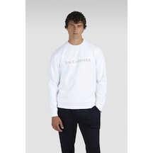 About Blank Erkek Normal Kalıp Logo İşlemeli Uzun Kollu Pamuklu Beyaz Sweatshirt 15311845-965 Acı Kahverengi