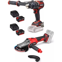 Einhell TP-CD 18/120 Li-i Bl Matkap + TP-AG 18/125 F Li Bl Taşlama 2x4.0AH Akülü Kömürsüz Set
