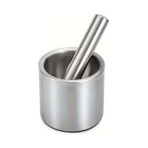 Willowhaven 1 Set Gümüş Renk 304 Paslanmaz Çelik Sarımsak Havanda Püre Ezici Mutfak Aleti