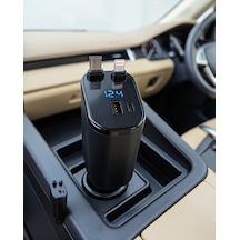 4 Cihazı Aynı Anda Şarj Eden Araç Şarj Cihazı Usb-a, Usb-c, Type-c Ve Lightning Destekli 0