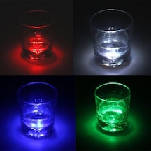Parti Led Şişe Bardak Altlığı 6cm Parlak 4 Led Flaş Dekor Işık 7 Renk Diğer