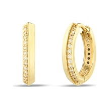 Debora Jewelry 14 Ayar Altın Halka Zirkon Taşlı Küpe 91825004