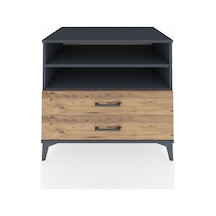 Kronos Şifonyer 2 Raflı 2 Çekmeceli 88x59x80 Antrasit-çam Antrasit